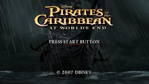 Pirates of the Caribbean: At World's End title screen for PSP